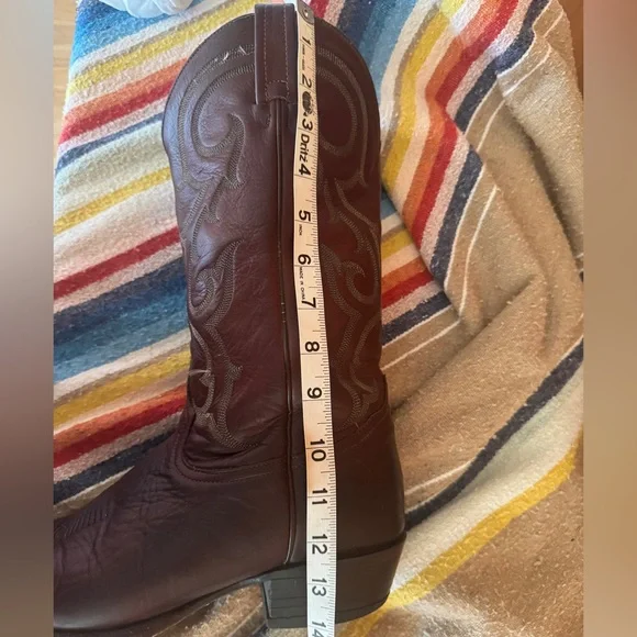 Vintage Tony Lama Western Boots oxblood dark burgundy leather cowboy boots 10D m - Picture 11 of 11
